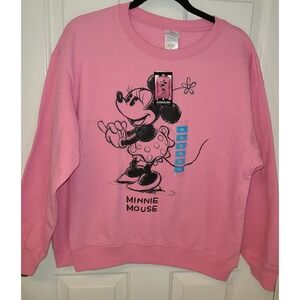 NWT Minnie Mouse Sweatshirt Sz XLarge Pink Disney Character Graphic MSP $48